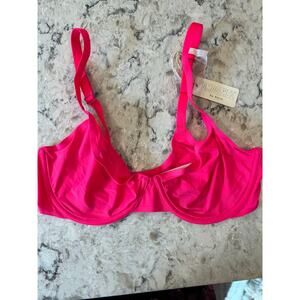 Aerie 34D Smoothez bra- NWT hot pink full coverage unlined discontinued color‎
